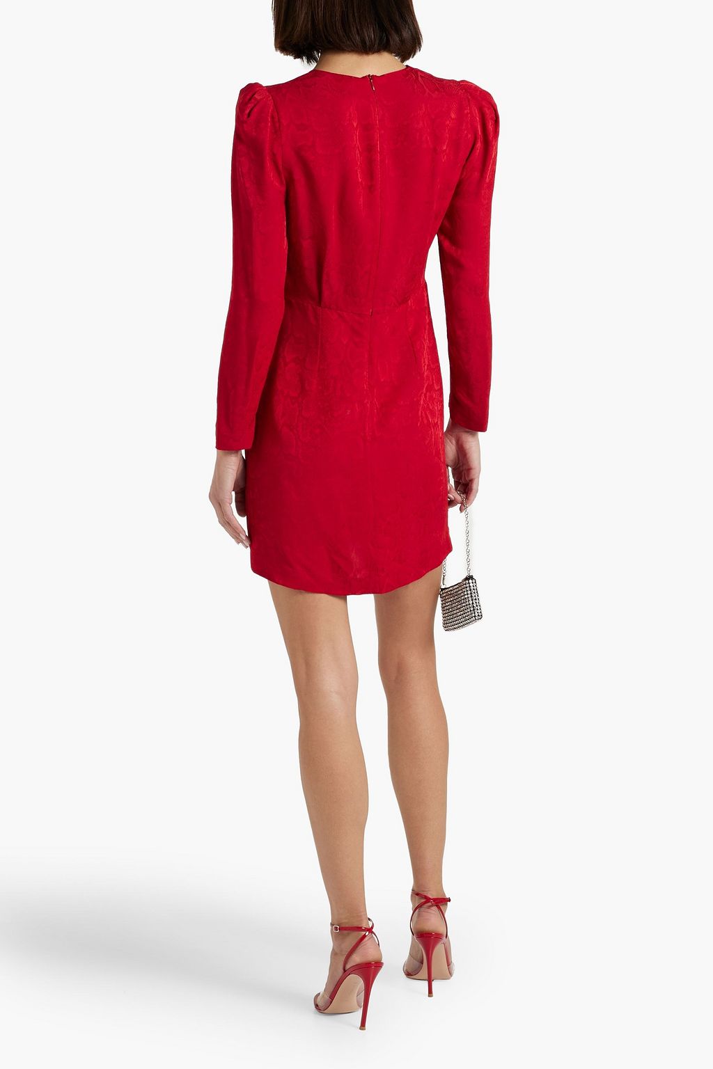 SANDRO Wrap-effect jacquard mini dress