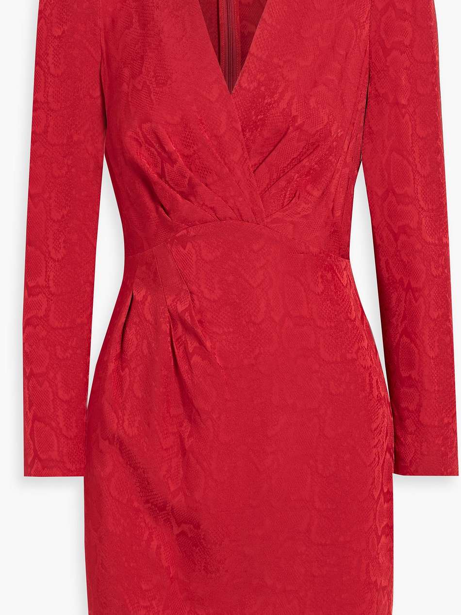 wrap-effect jacquard mini dress