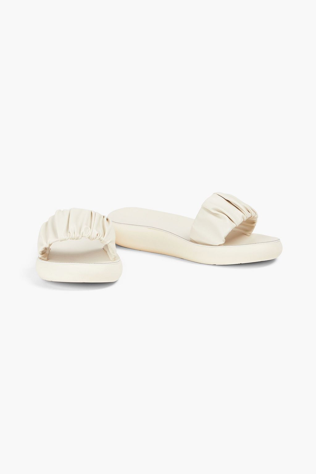 ANCIENT GREEK SANDALS Taygete gathered faux leather slides