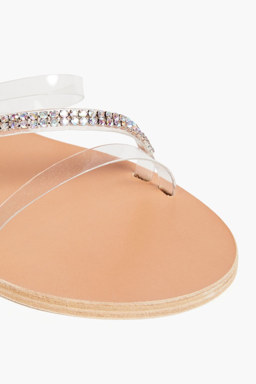 ANCIENT GREEK SANDALS شبشب سلايدز «بولي تيمينا» من مادة PVC مزين بالكريستال