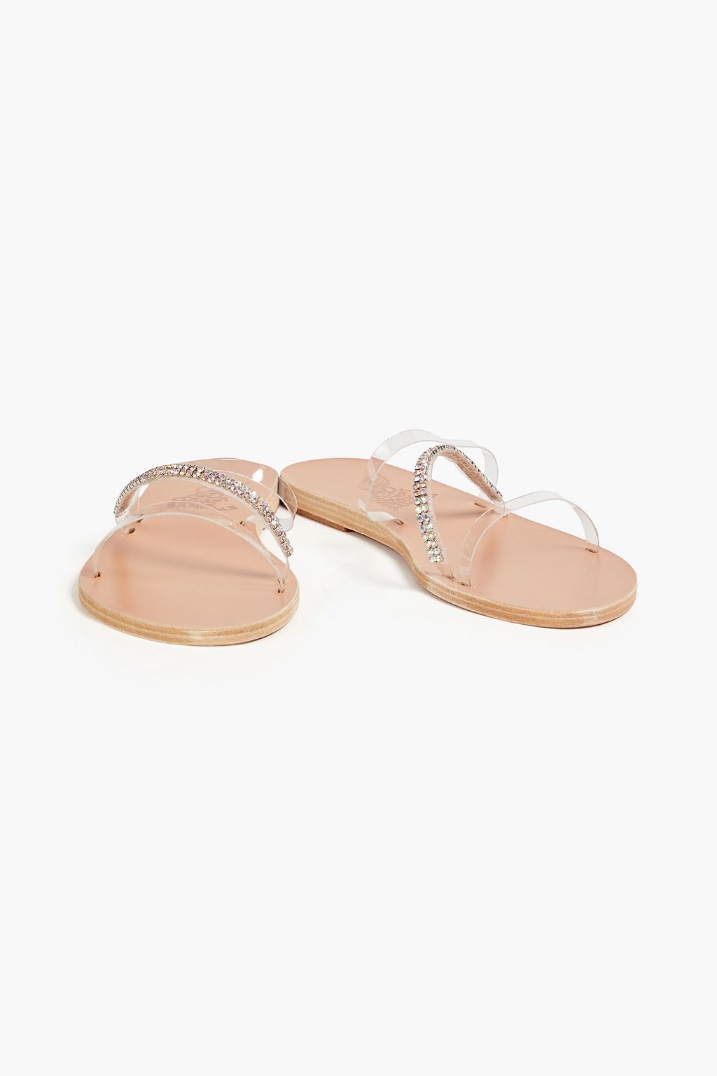 ANCIENT GREEK SANDALS شبشب سلايدز «بولي تيمينا» من مادة PVC مزين بالكريستال