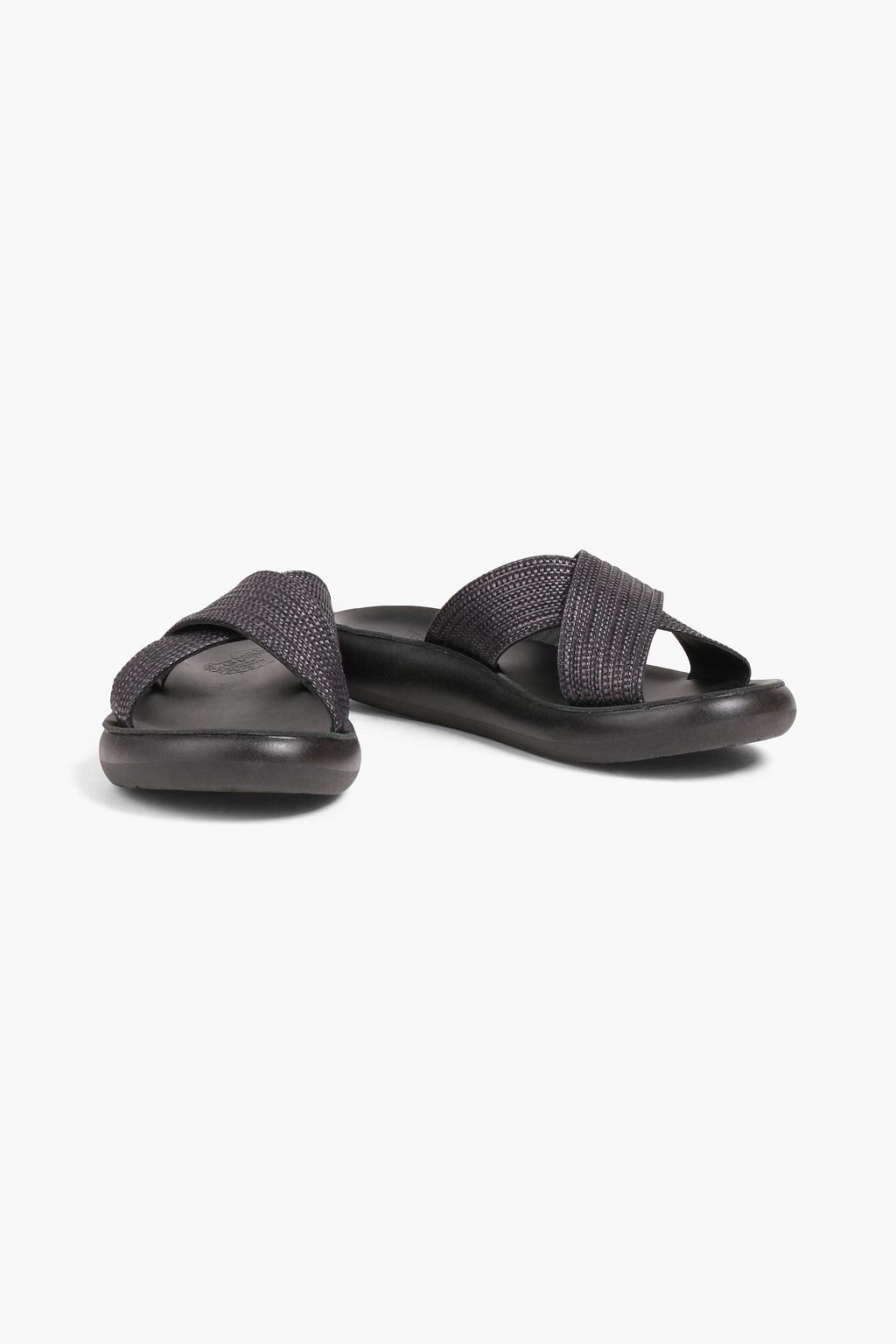 ANCIENT GREEK SANDALS شبشب سلايدز «ثايس» من قماش الرافيا