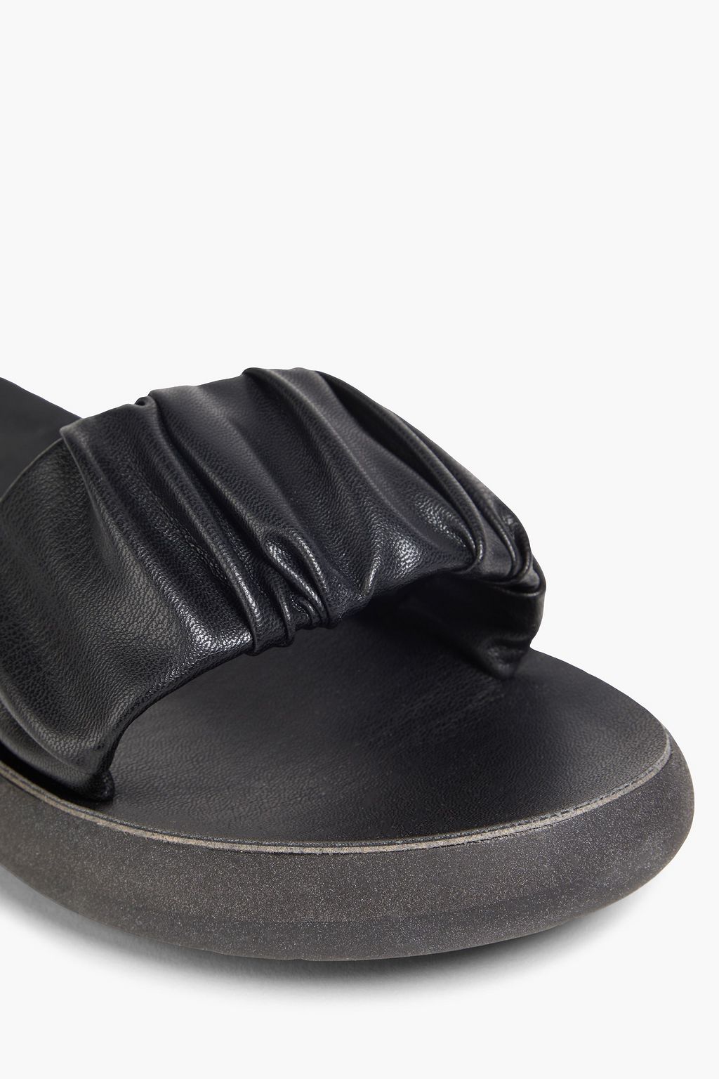 ANCIENT GREEK SANDALS Taygete gathered faux leather slides