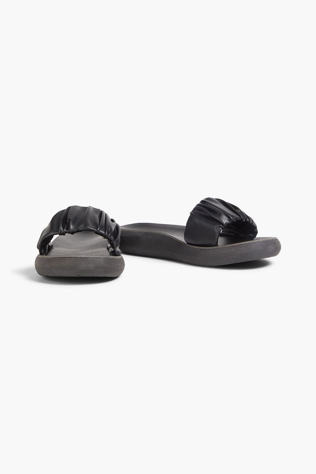 ANCIENT GREEK SANDALS Taygete gathered faux leather slides
