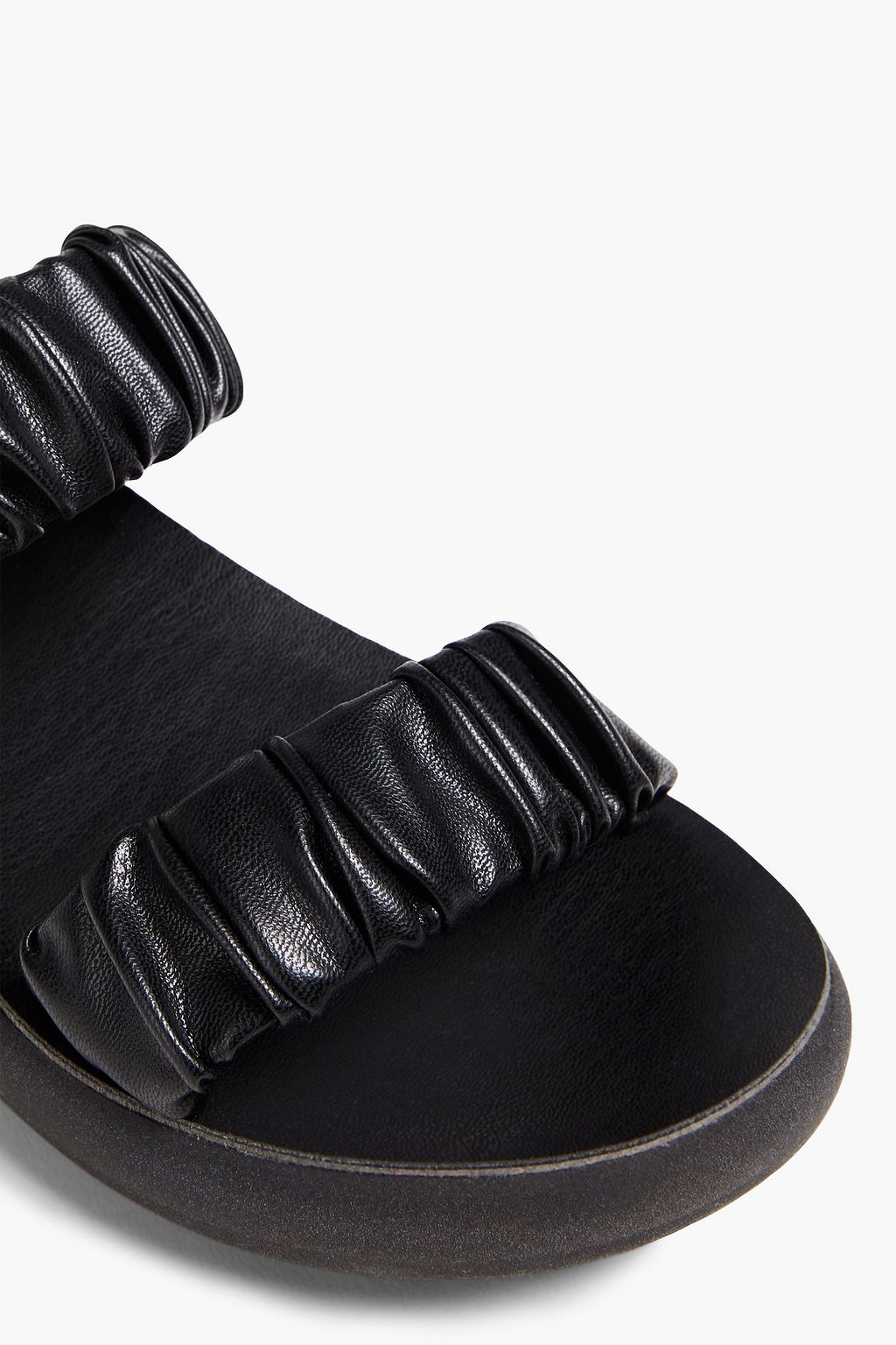 ANCIENT GREEK SANDALS Melia gathered faux leather slides