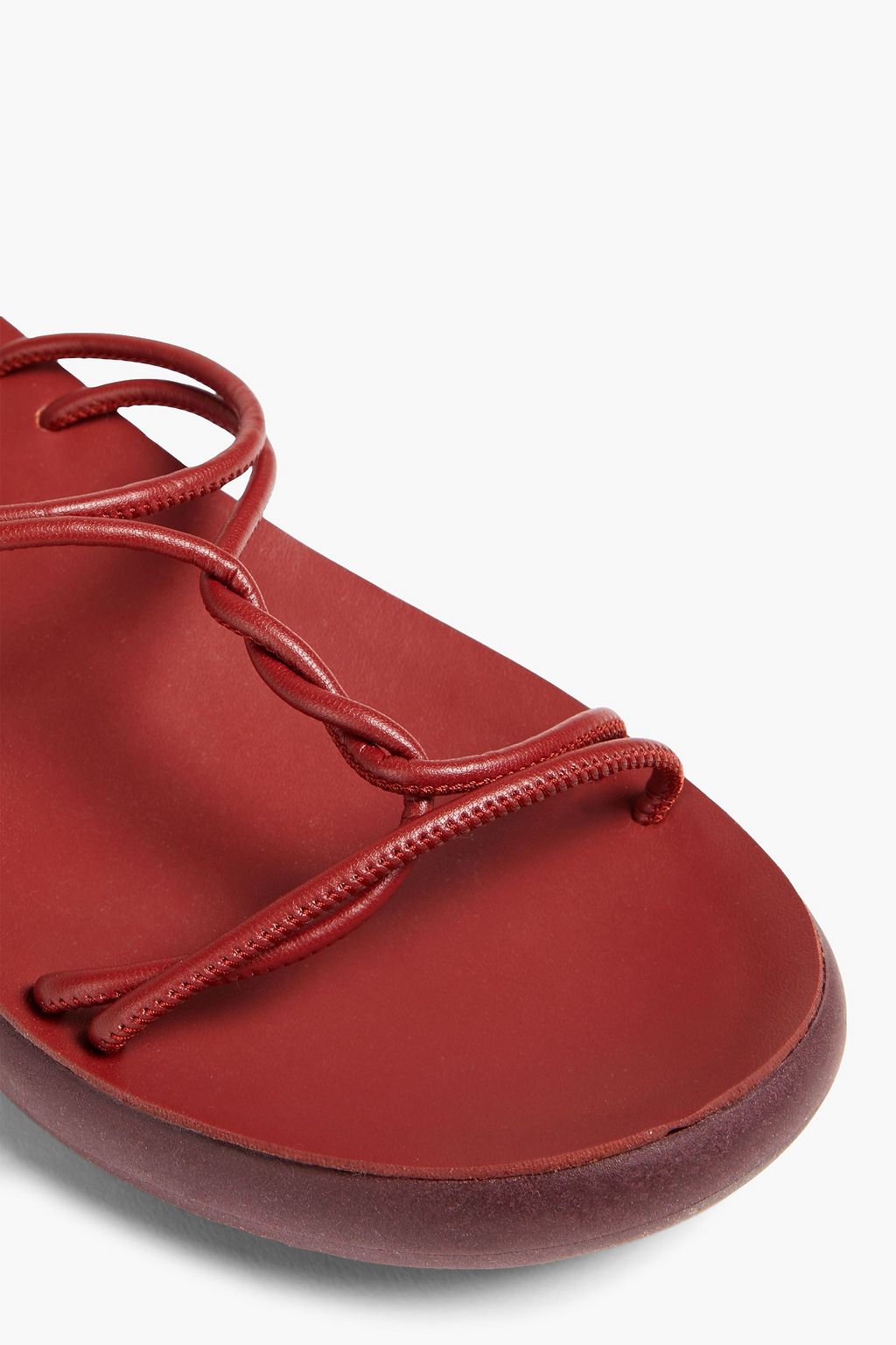 ANCIENT GREEK SANDALS صندل من الجلد الصناعي بتصميم متشابك
