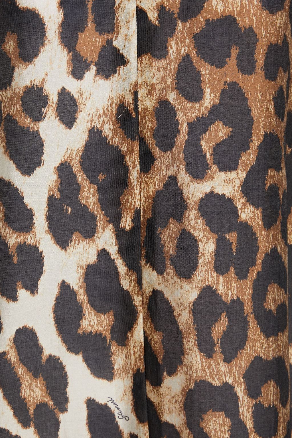 GANNI Midikleid aus Voile aus einer Tencel®-Mischung mit Leopardenprint