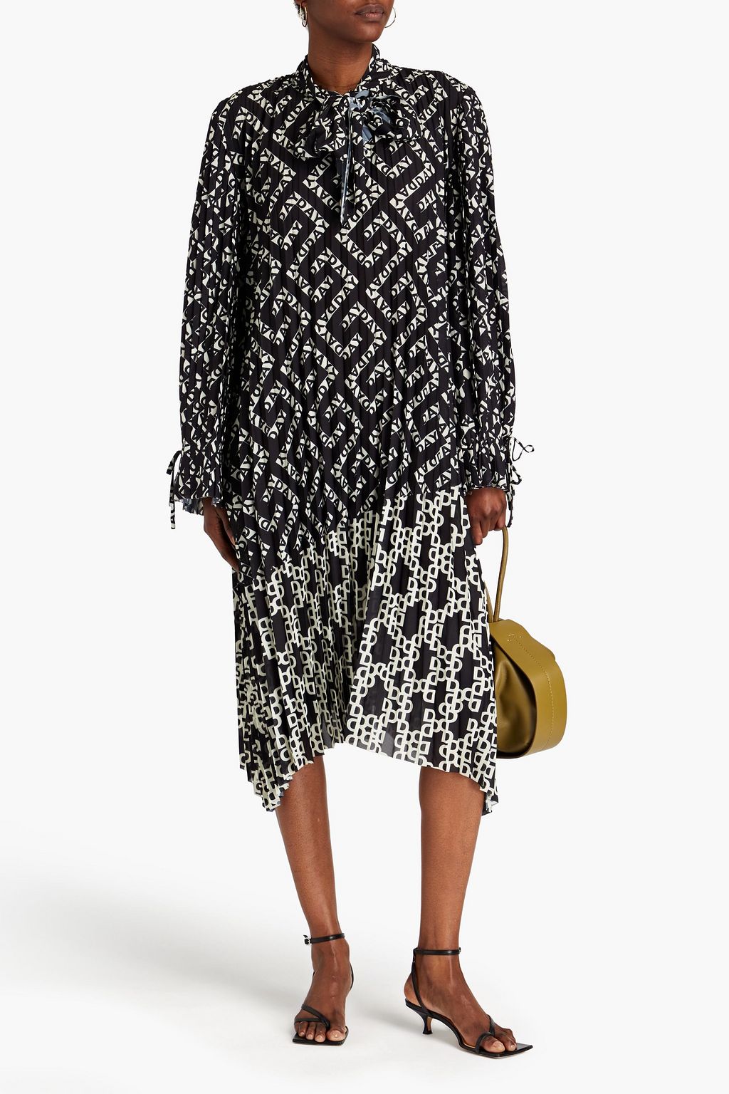 DAY BIRGER ET MIKKELSEN Oscar pleated printed crepe de chine midi dress