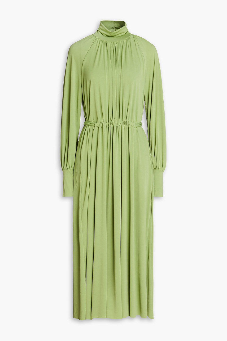 Day Birger Et Mikkelsen Gathered Jersey Midi Dress In Green