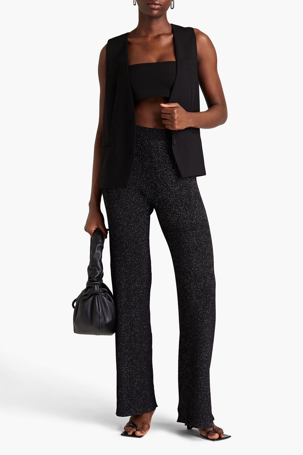 DAY BIRGER ET MIKKELSEN Denver metallic ribbed-knit flared pants