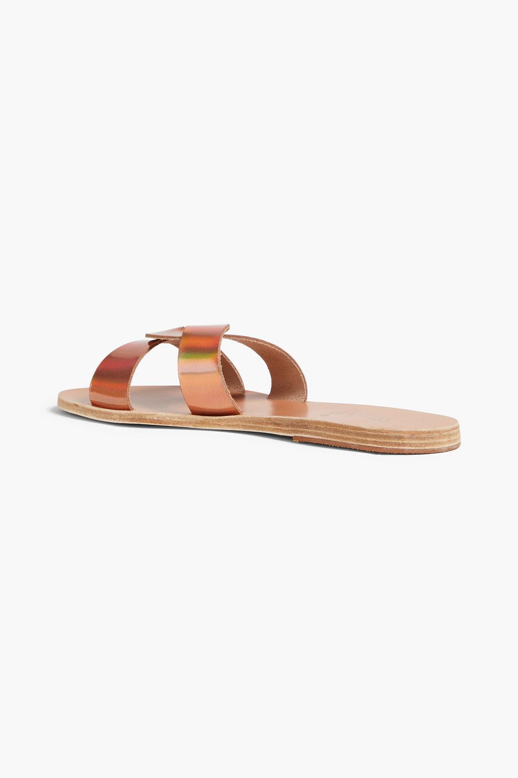 ANCIENT GREEK SANDALS Desmos iridescent leather slides