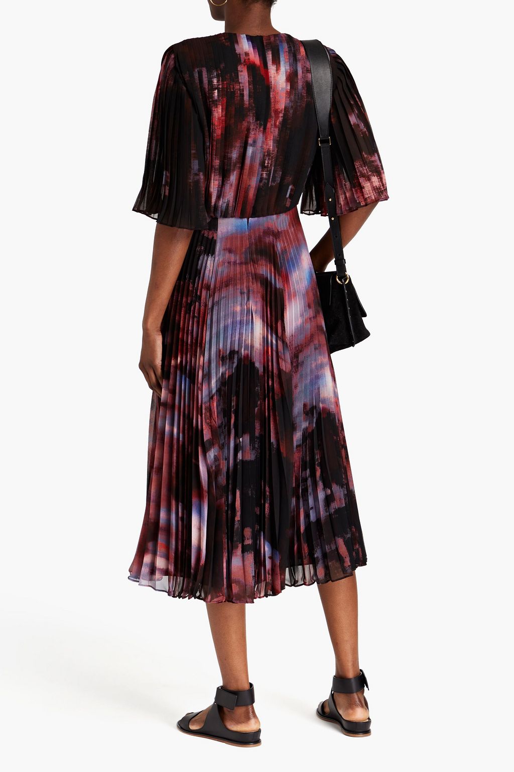 ALTUZARRA Pleated tie-dyed georgette midi dress