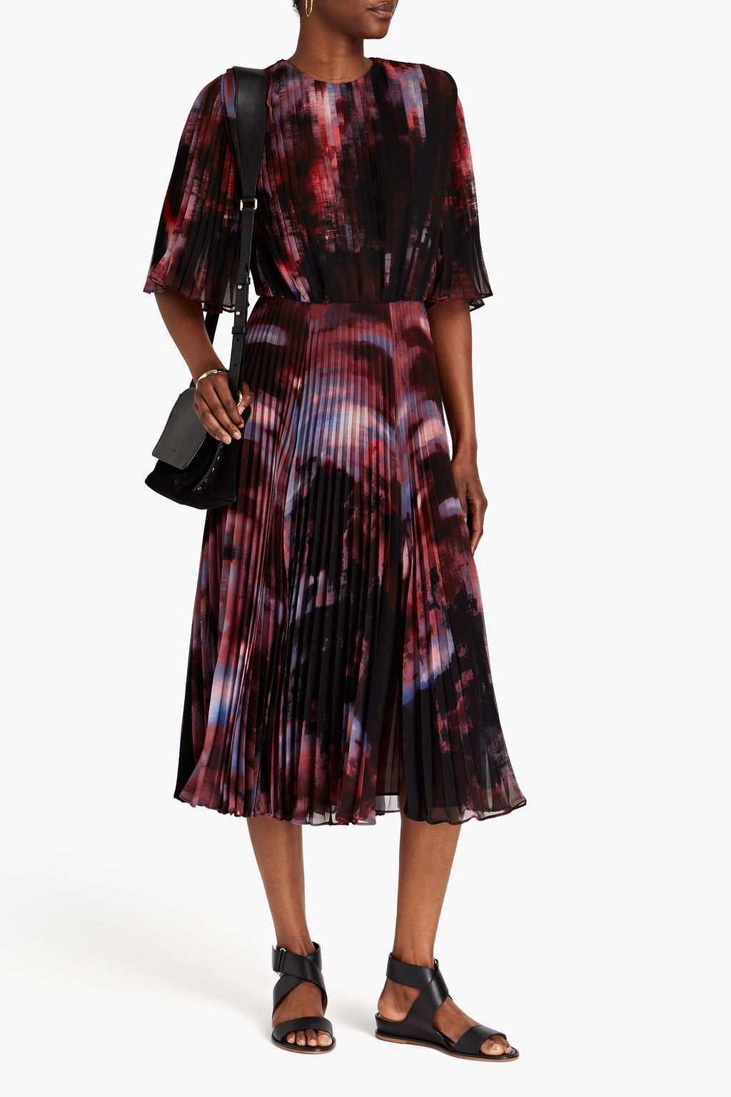 ALTUZARRA Pleated tie-dyed georgette midi dress