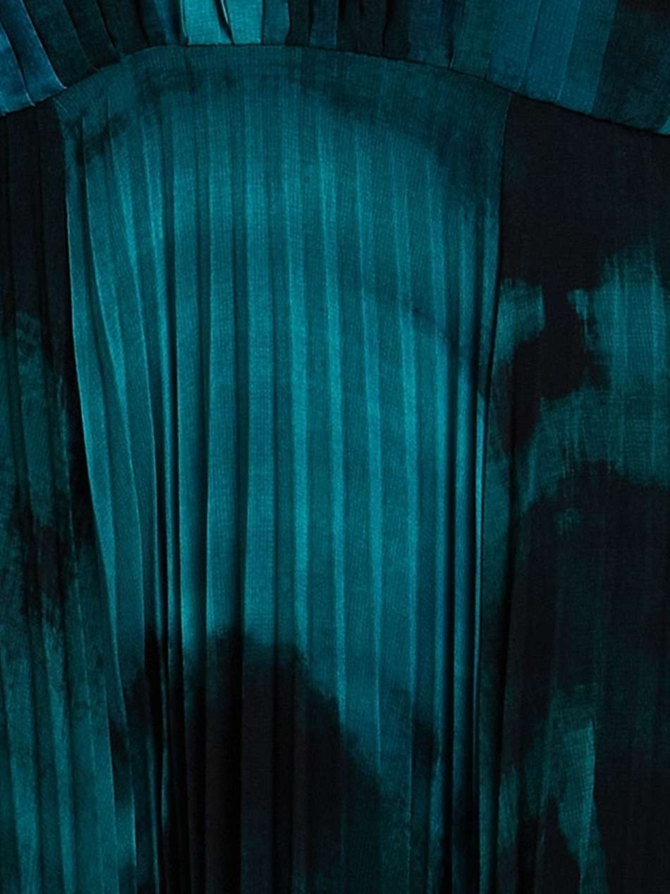 pleated tie-dyed georgette midi dress