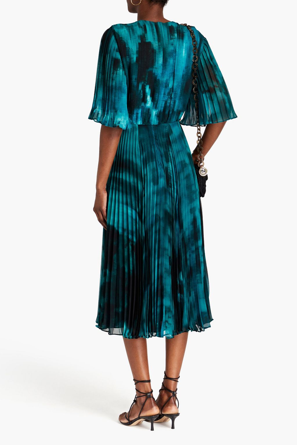 ALTUZARRA Pleated tie-dyed georgette midi dress
