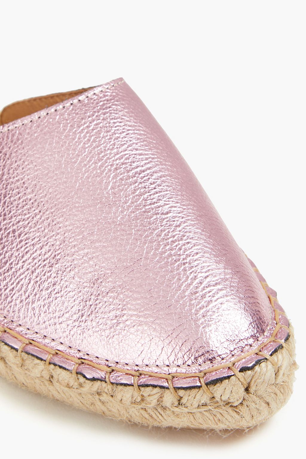 LAST STUDIO Elery metallic leather espadrille slippers