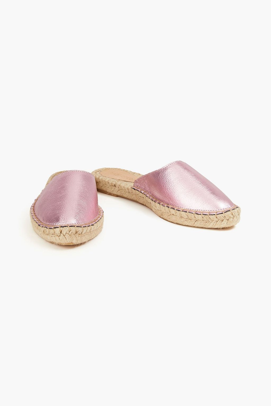 LAST STUDIO Elery metallic leather espadrille slippers