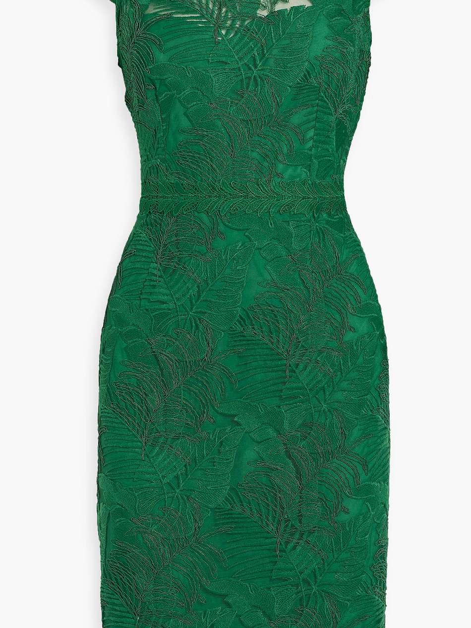 embroidered tulle mini dress