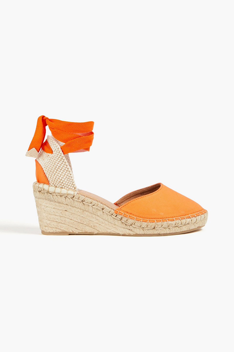 Last Studio Leona Canvas Wedge Espadrilles In Orange