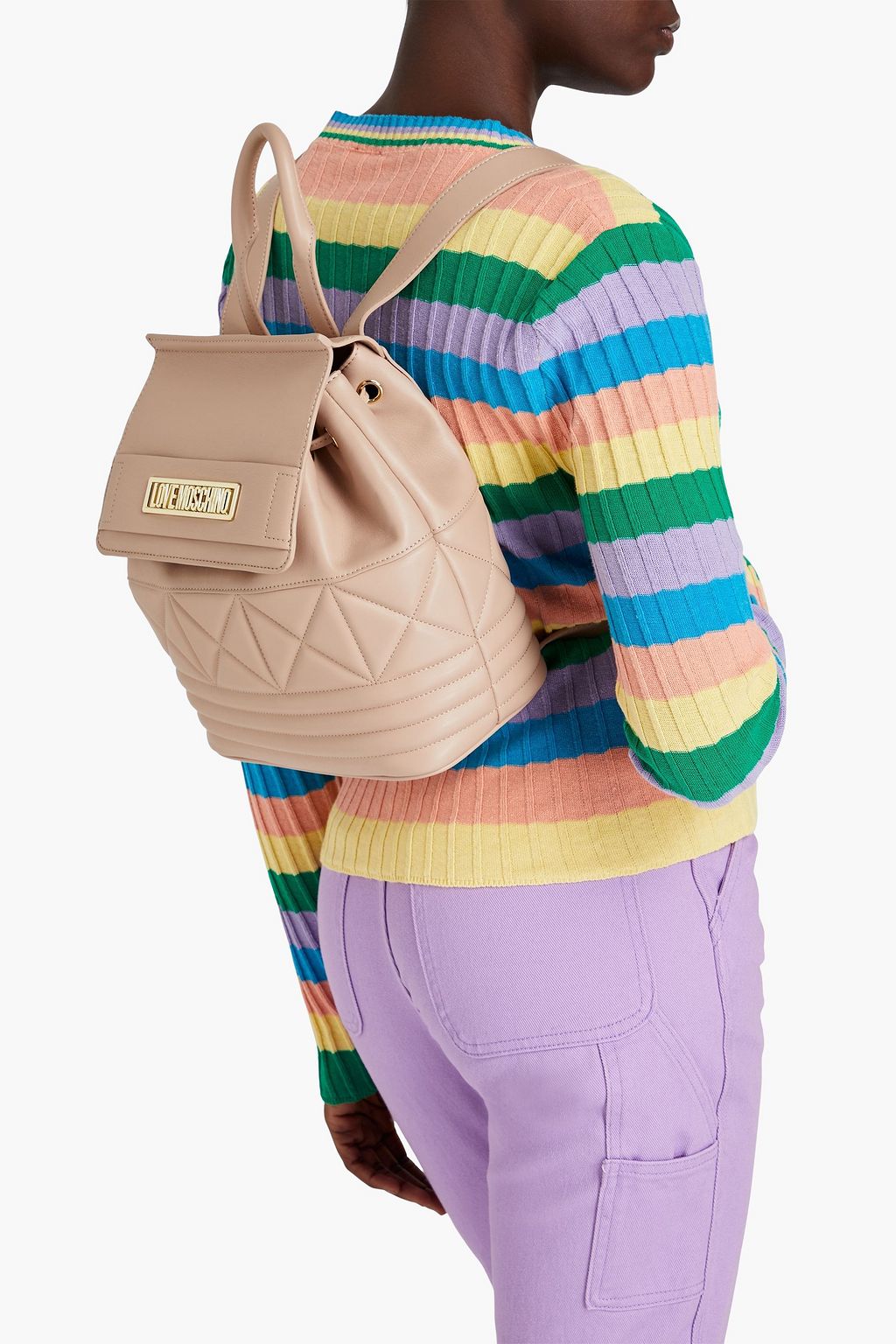 LOVE MOSCHINO Quilted faux leather backpack
