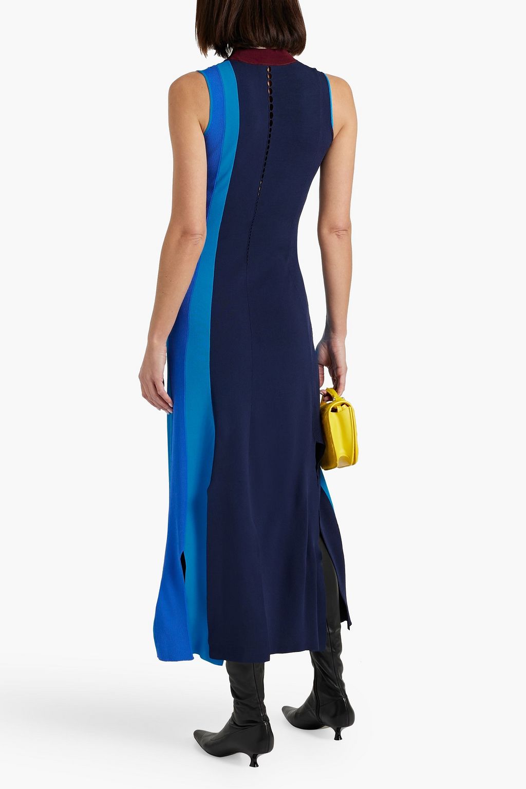 ROKSANDA Color-block stretch-knit midi dress