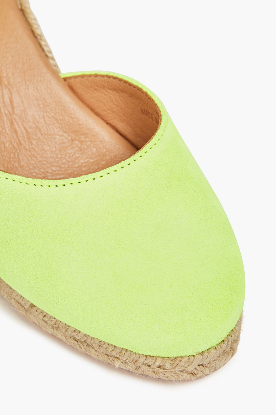 Shop Last Studio Leda Neon Suede Wedge Espadrilles In Bright Yellow