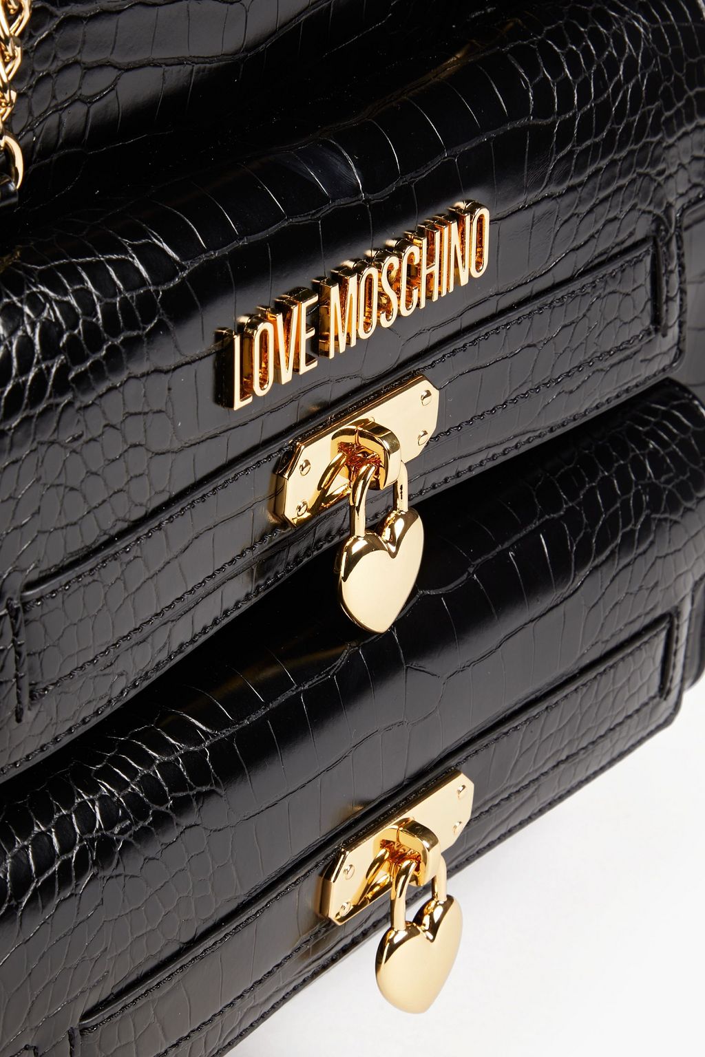 LOVE MOSCHINO Faux croc-effect leather tote