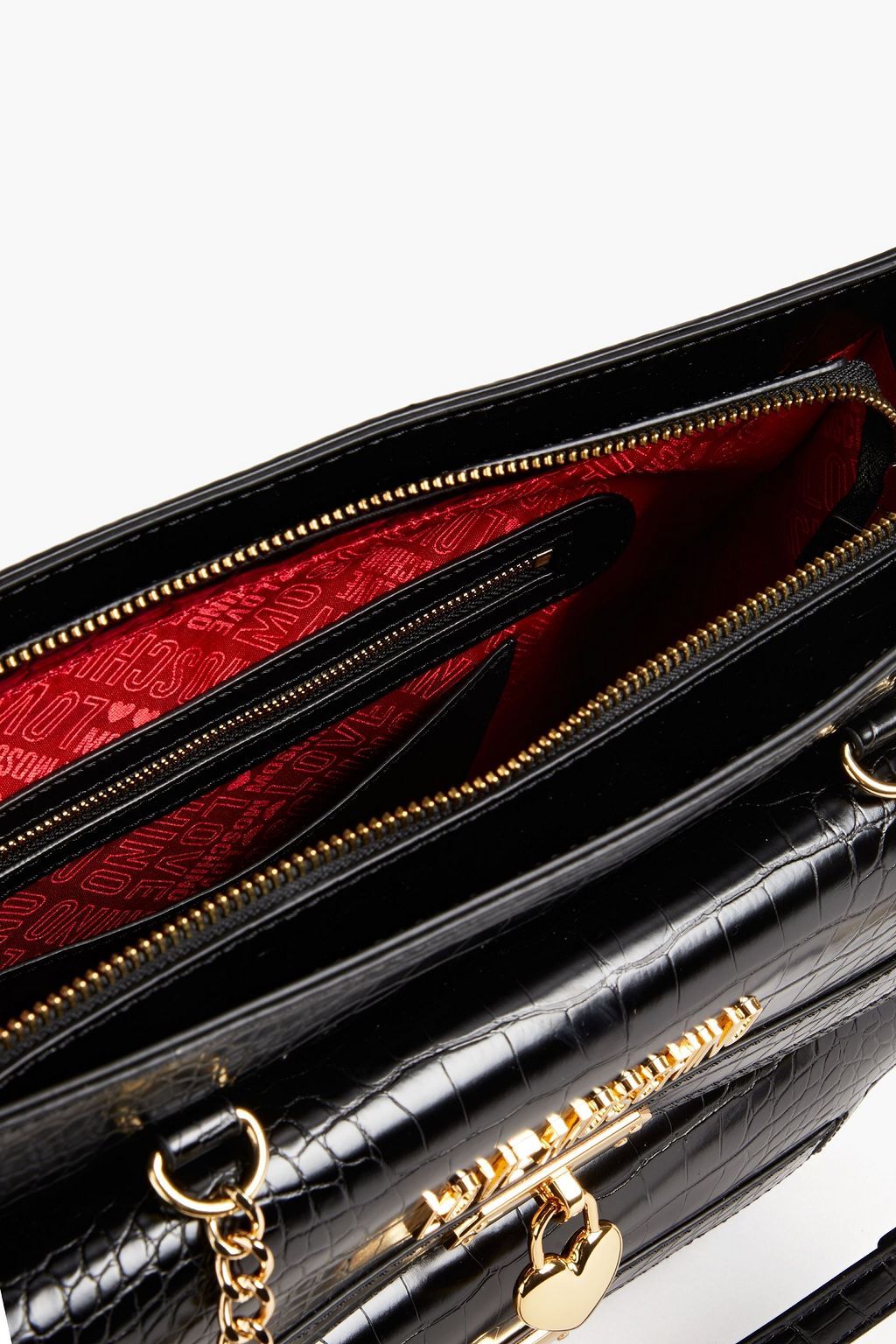 LOVE MOSCHINO Faux croc-effect leather tote