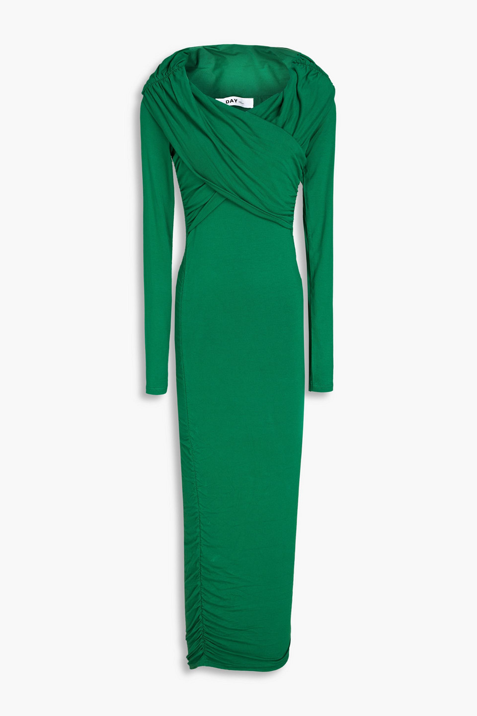 Day Birger Et Mikkelsen Cillian Crossover Stretch-jersey Midi Dress In Green