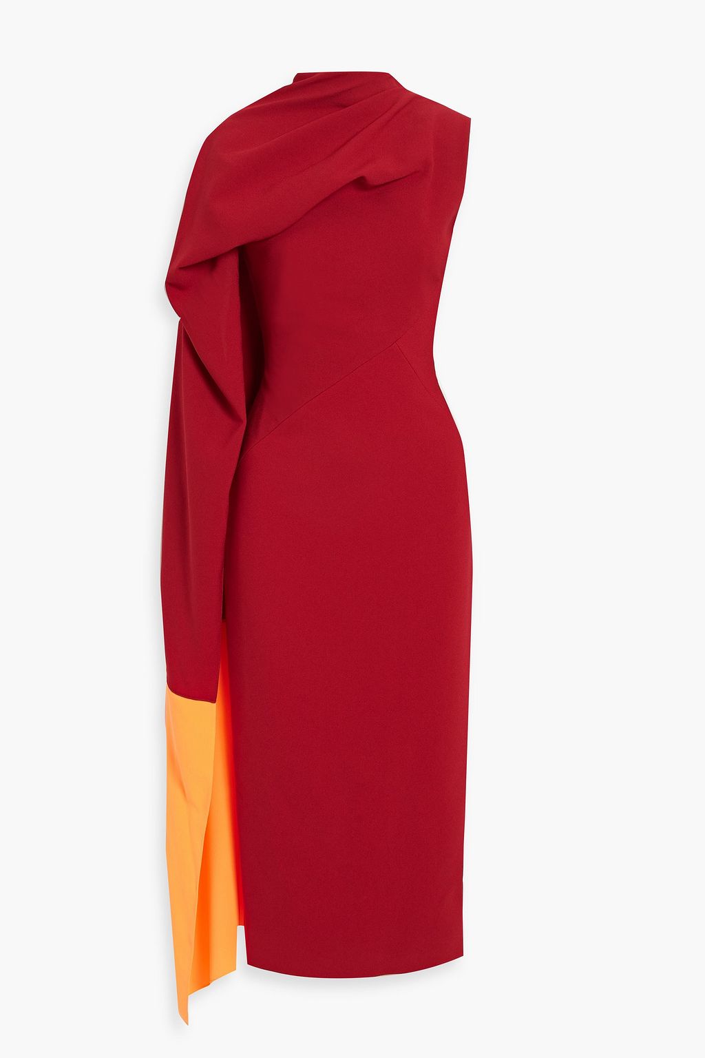 ROKSANDA Draped two-tone crepe midi dress | THE OUTNET