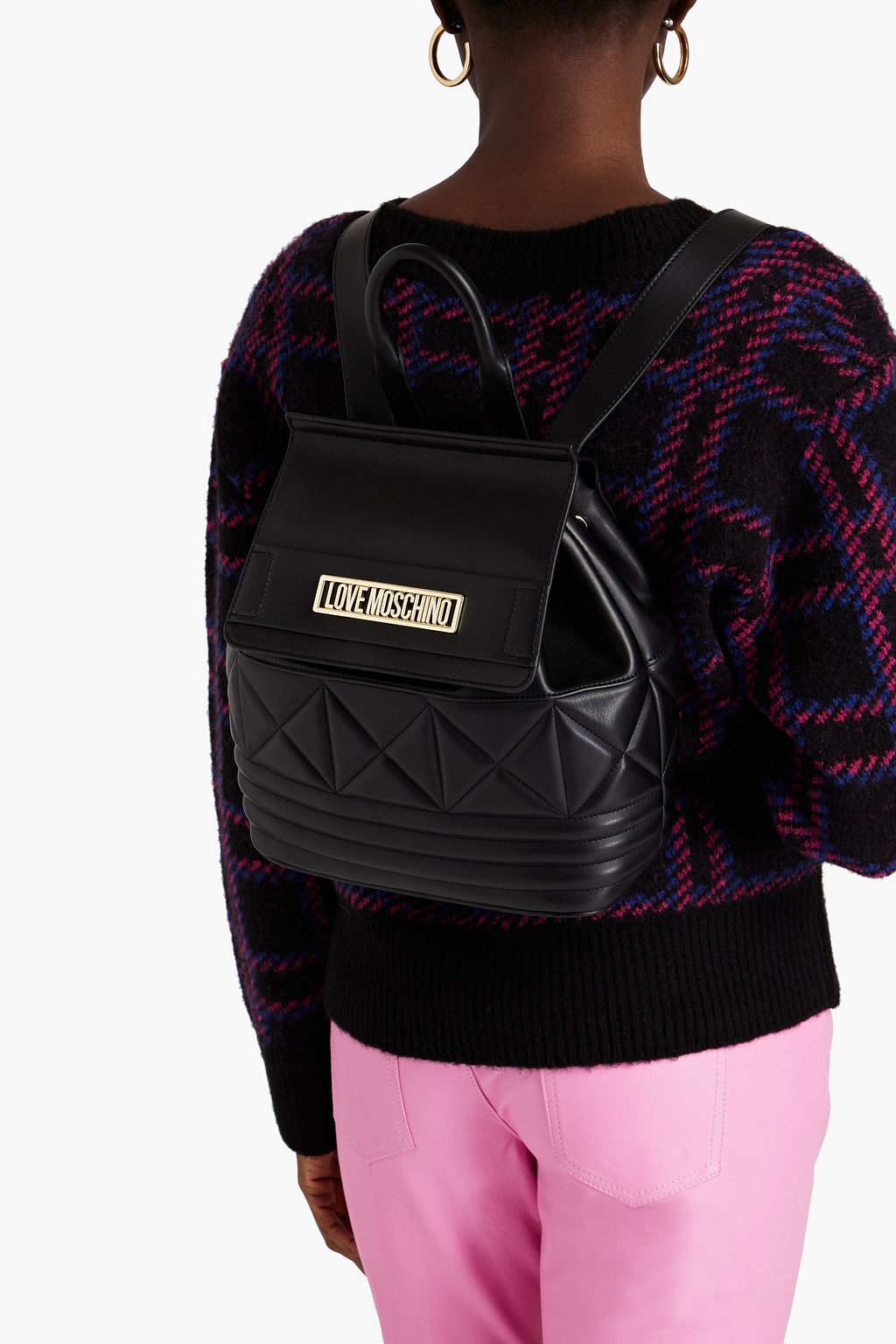 LOVE MOSCHINO Quilted faux leather backpack