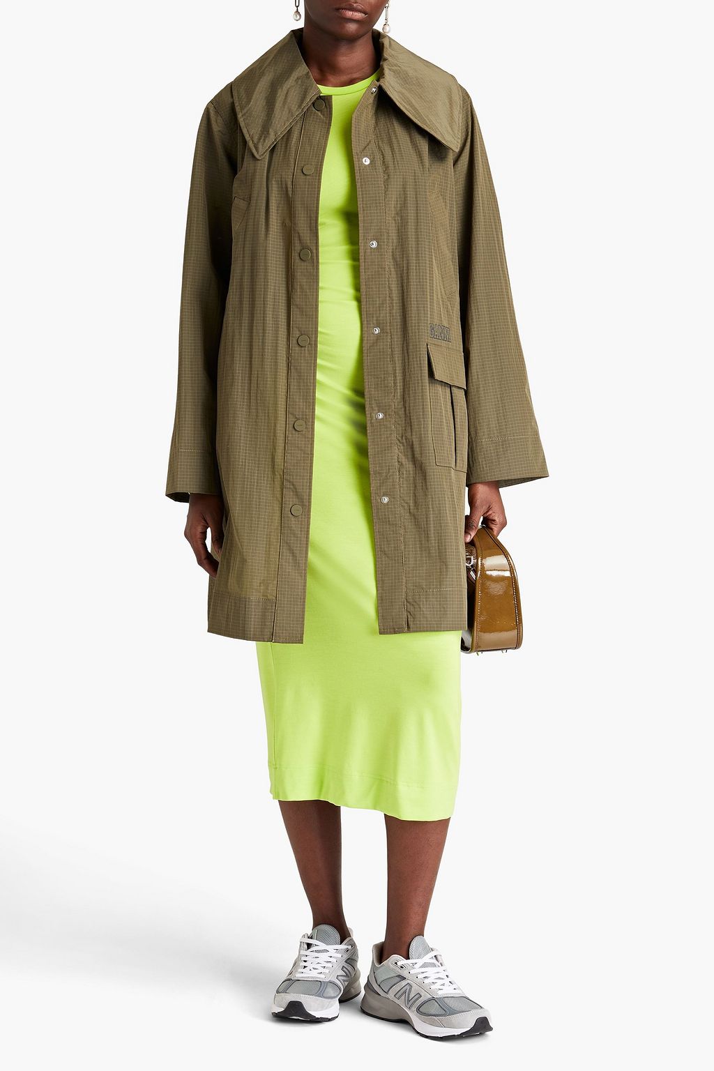 GANNI Printed ripstop coat