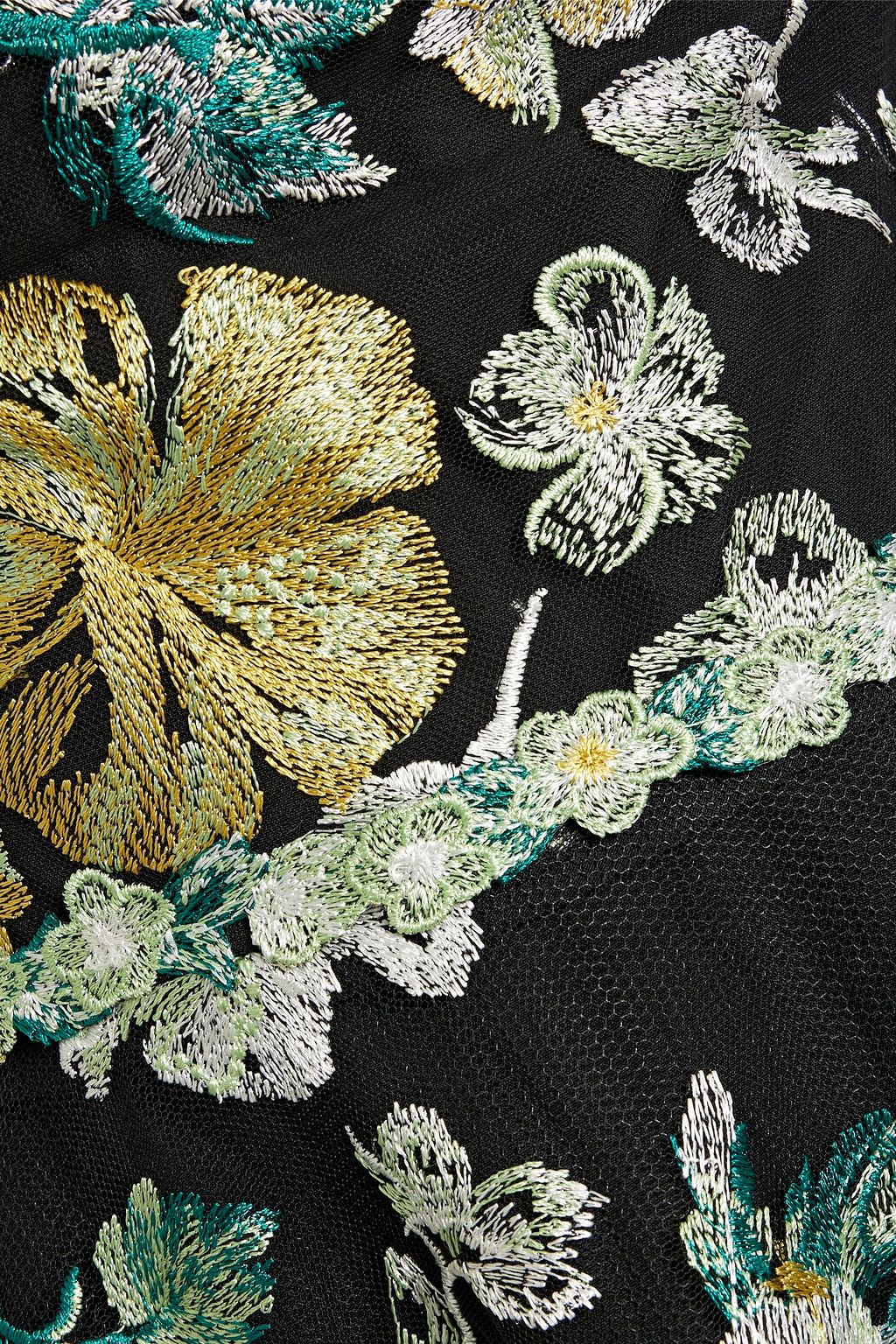 MARCHESA NOTTE فستان متوسط الطول من التول مزين بزخارف
