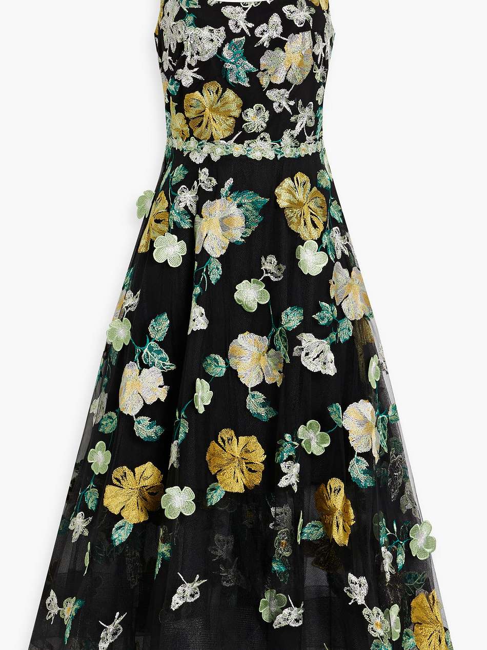 embellished tulle midi dress