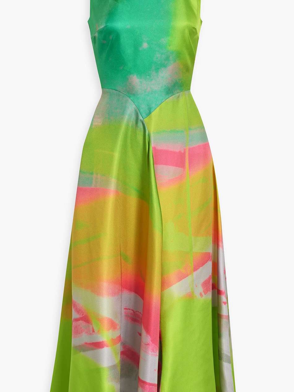 zenobia printed silk-satin midi dress