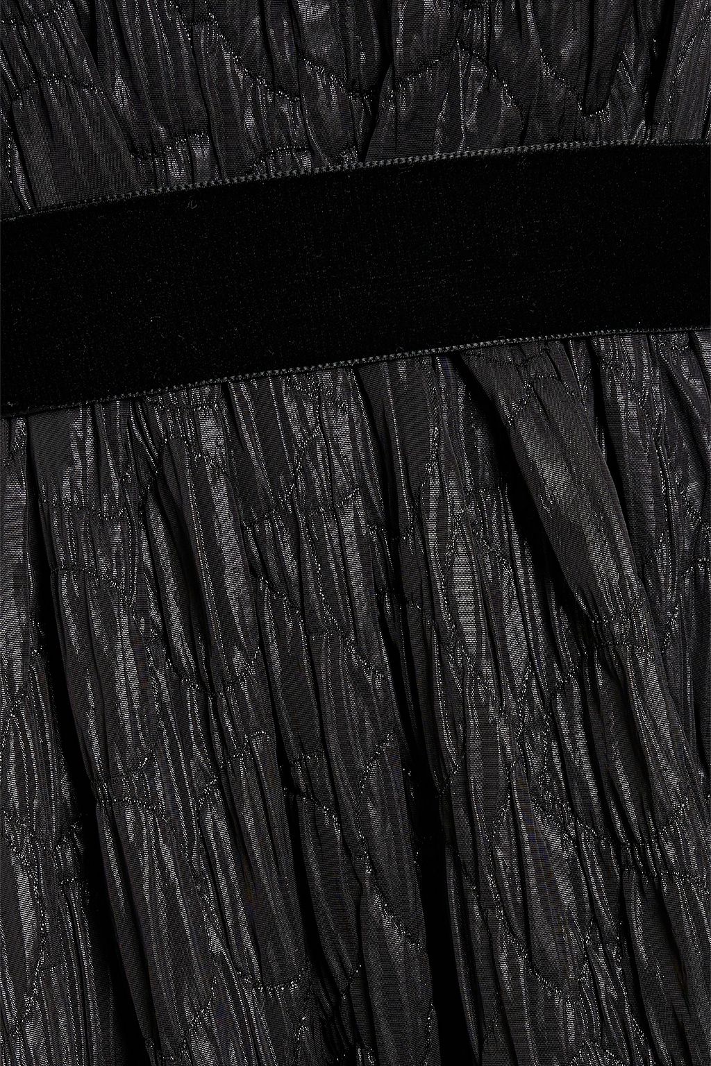 ROKSANDA Velvet-trimmed matelassé midi dress