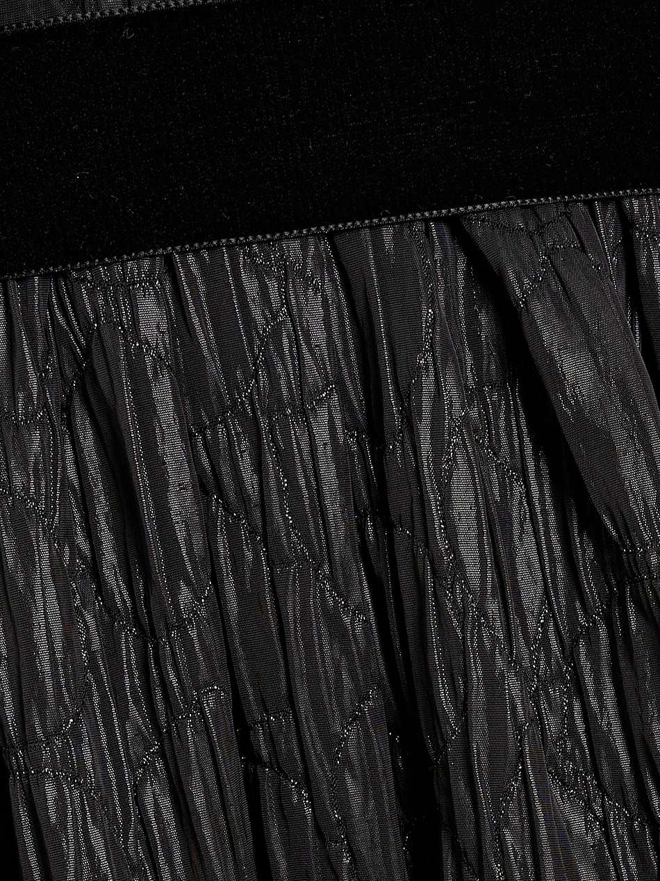 velvet-trimmed matelassé midi dress