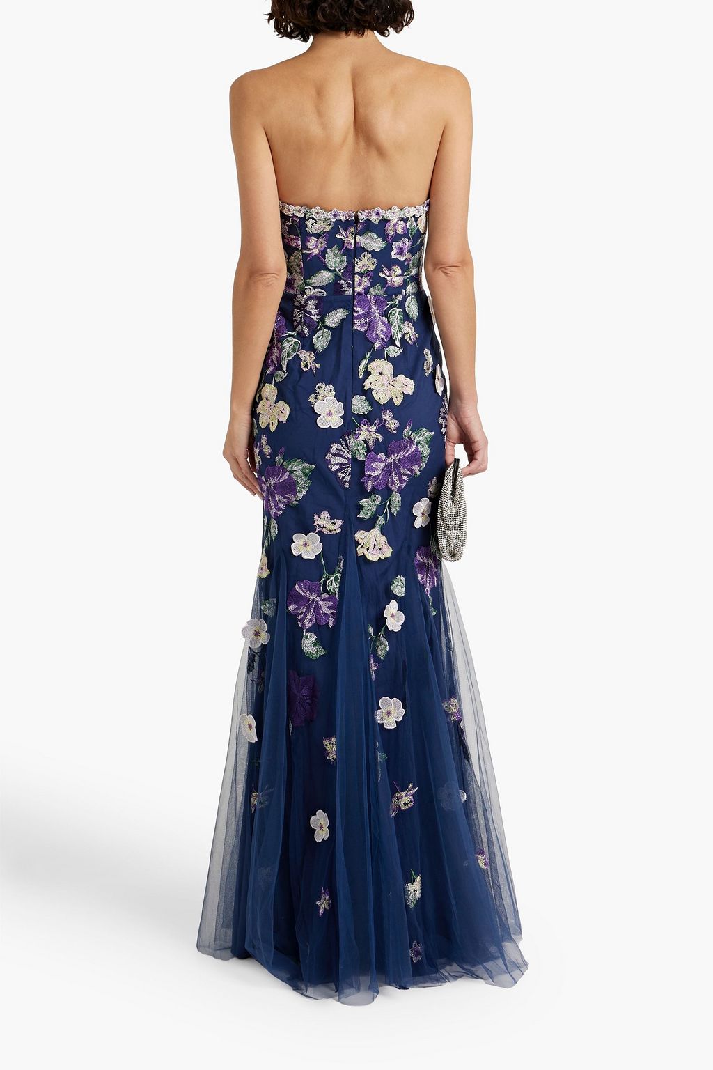 MARCHESA NOTTE Strapless embroidered tulle gown | THE OUTNET