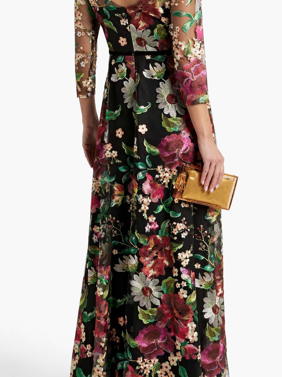 embroidered tulle gown