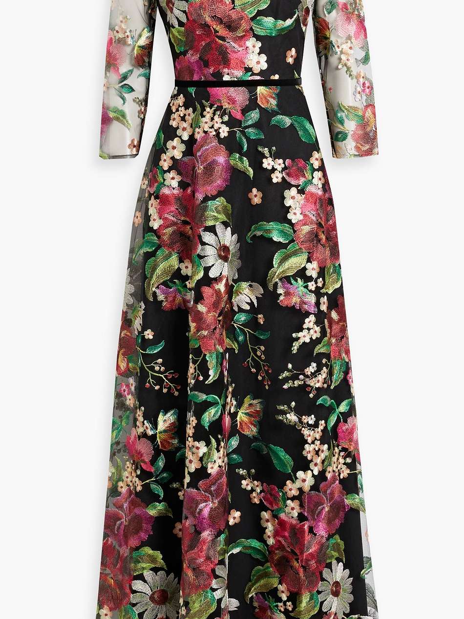 embroidered tulle gown