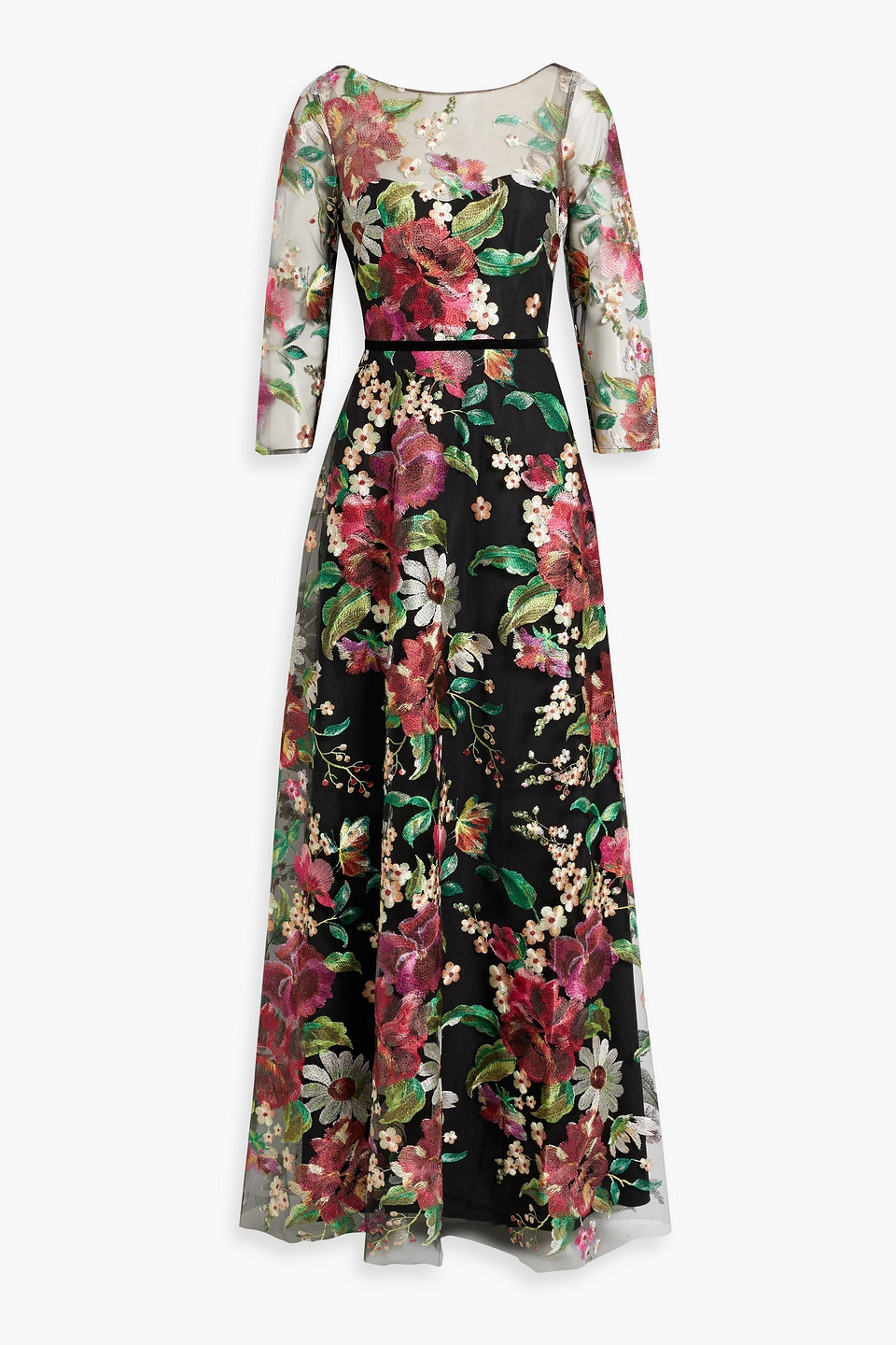 MARCHESA NOTTE EMBROIDERED TULLE GOWN 3074457345636905128