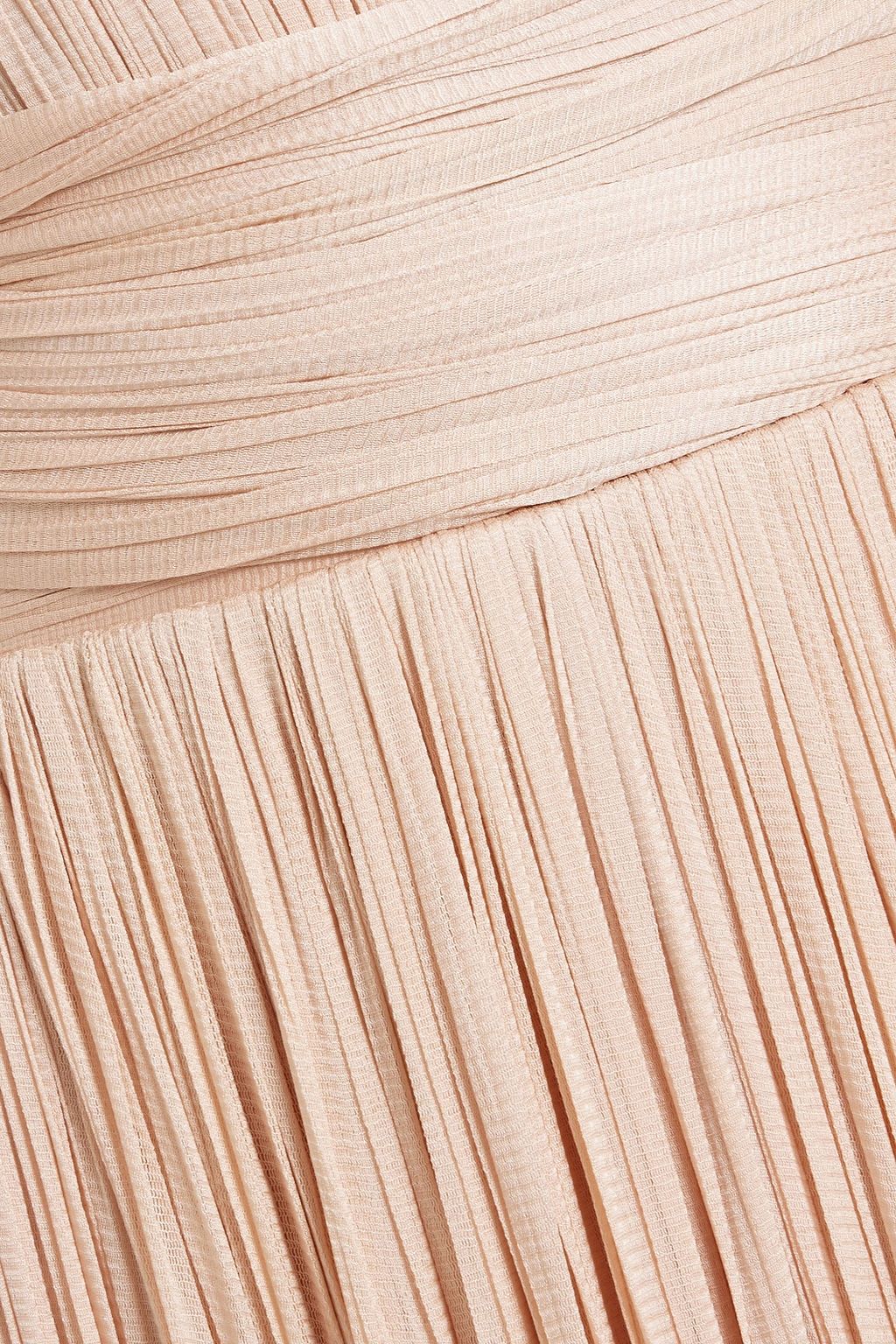 MARIA LUCIA HOHAN Rayana plissé crochet-knit silk gown