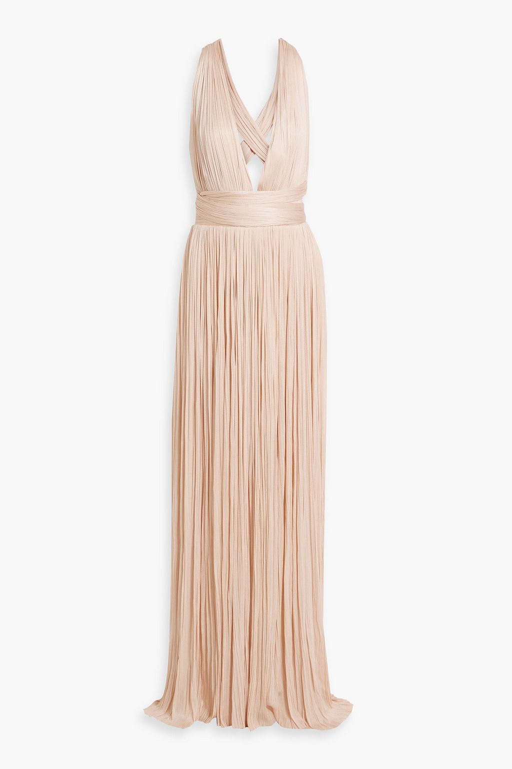 MARIA LUCIA HOHAN Rayana plissé crochet-knit silk gown | THE OUTNET