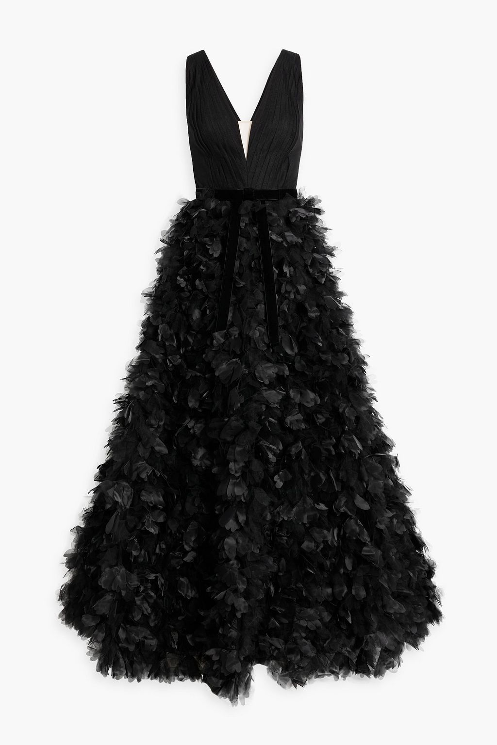 MARCHESA NOTTE Floral-appliquéd tulle gown | THE OUTNET