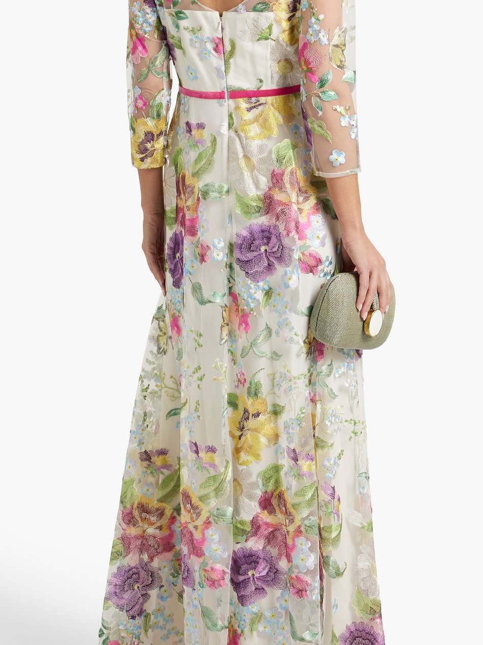 embroidered tulle gown