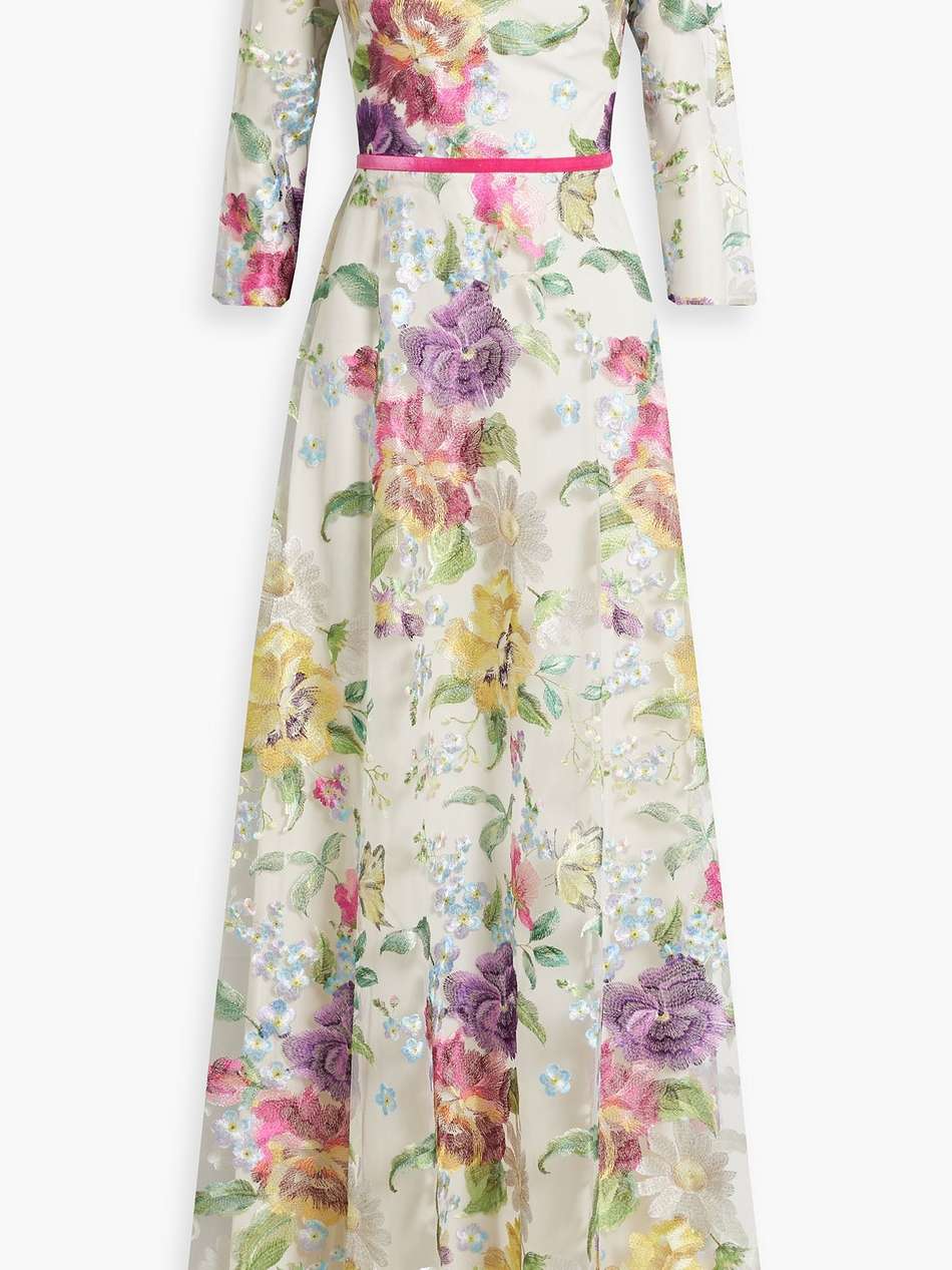 embroidered tulle gown