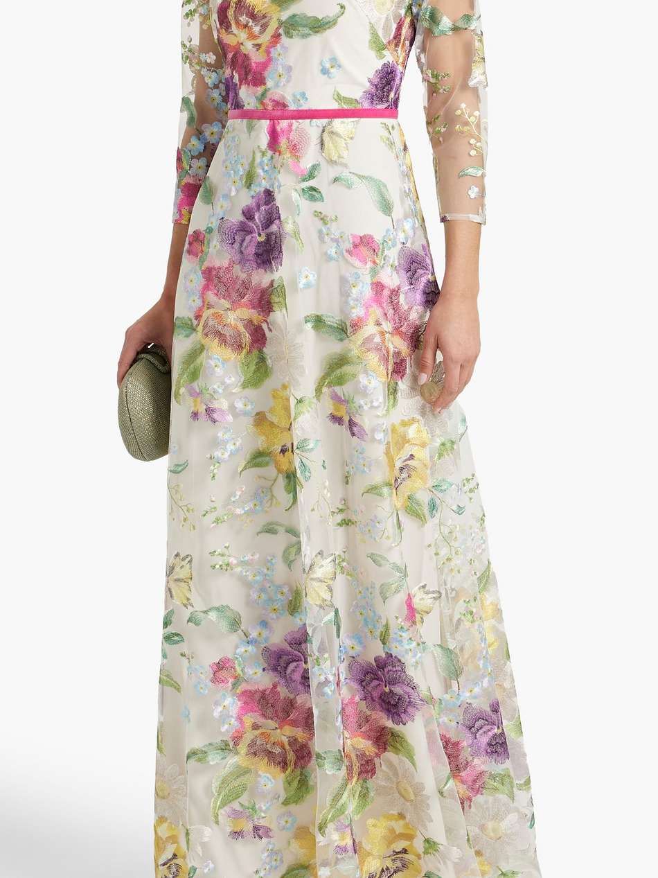 embroidered tulle gown