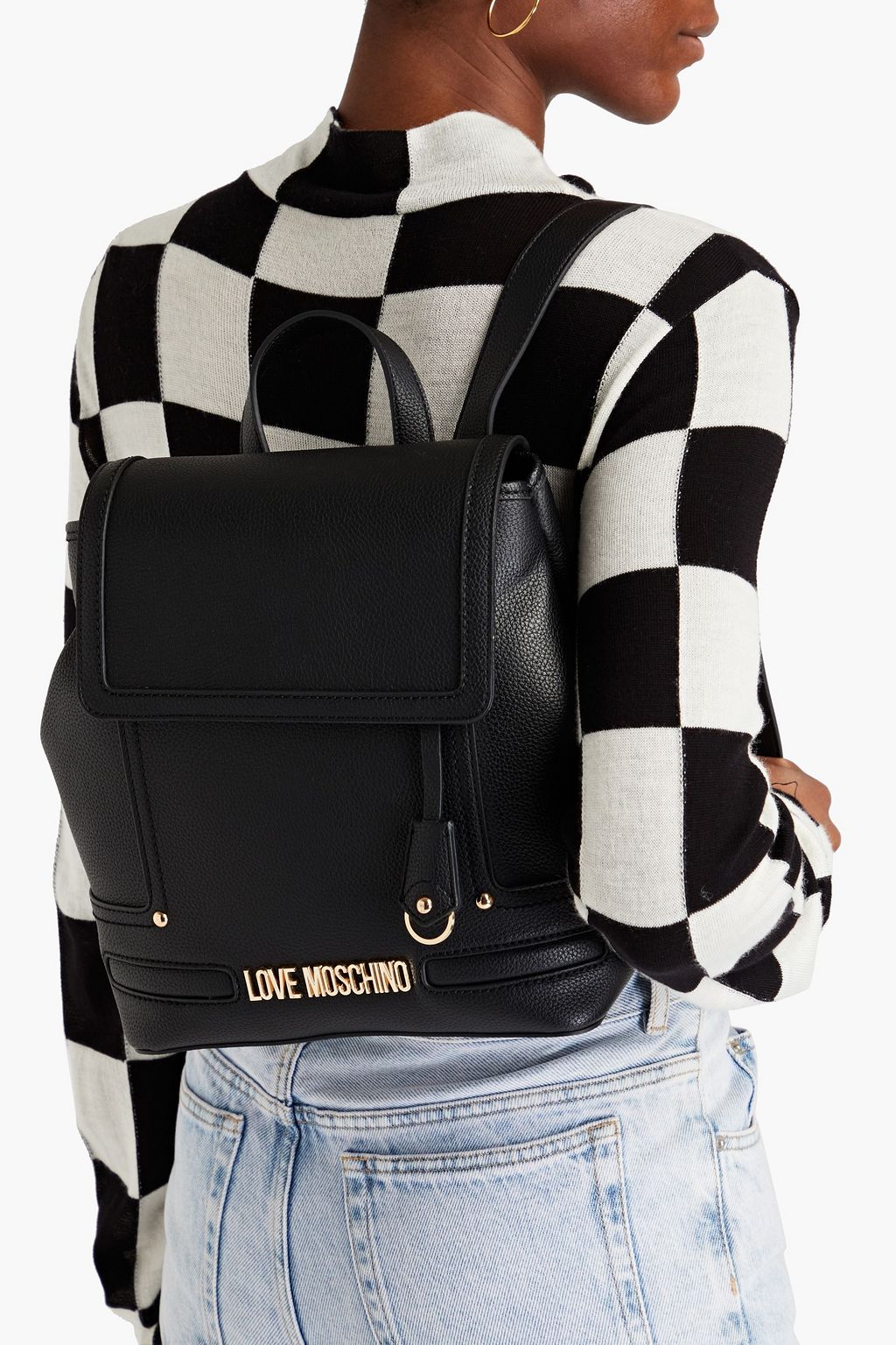 LOVE MOSCHINO Faux pebbled-leather backpack