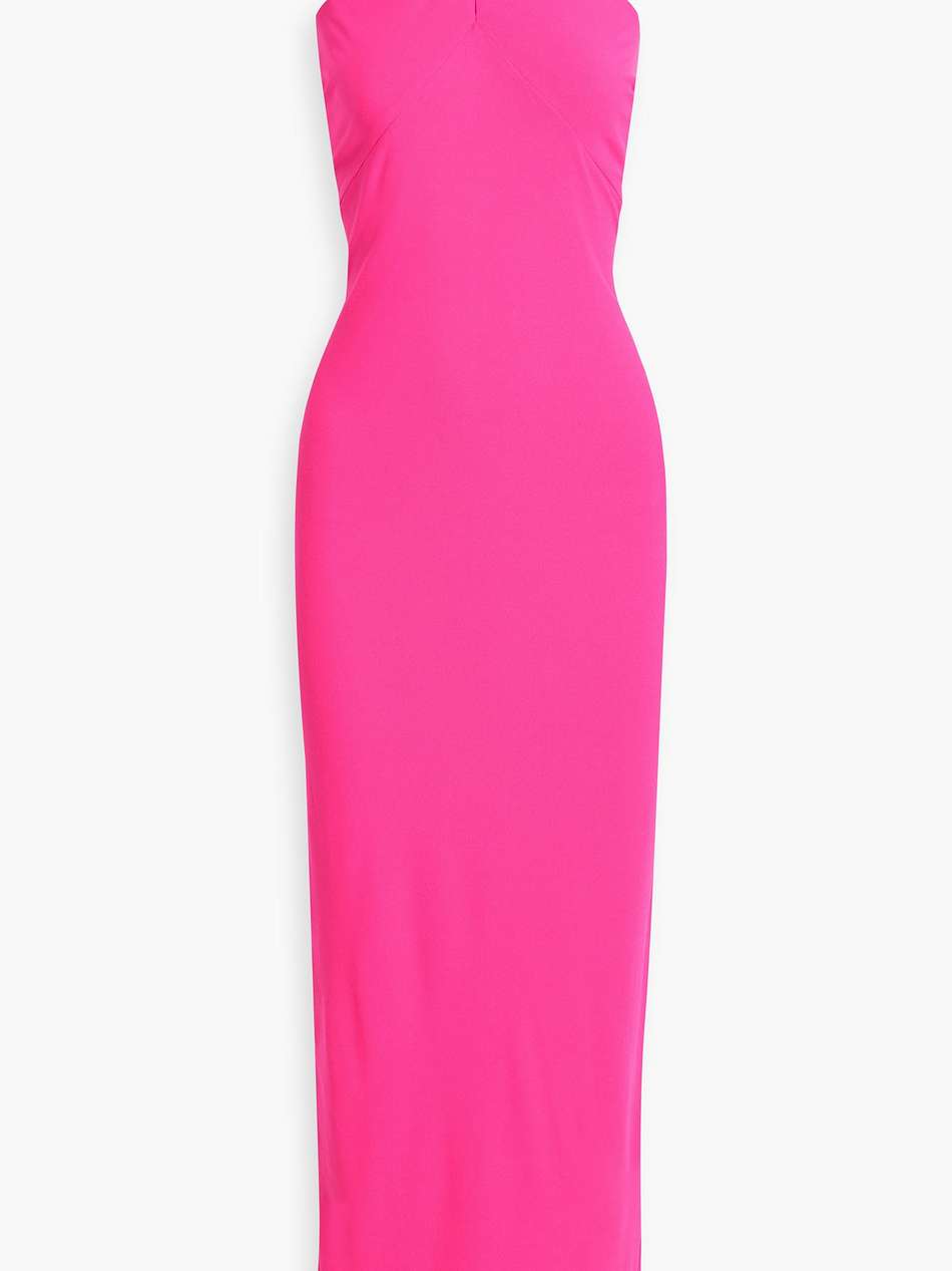 twisted stretch-crepe halterneck maxi dress