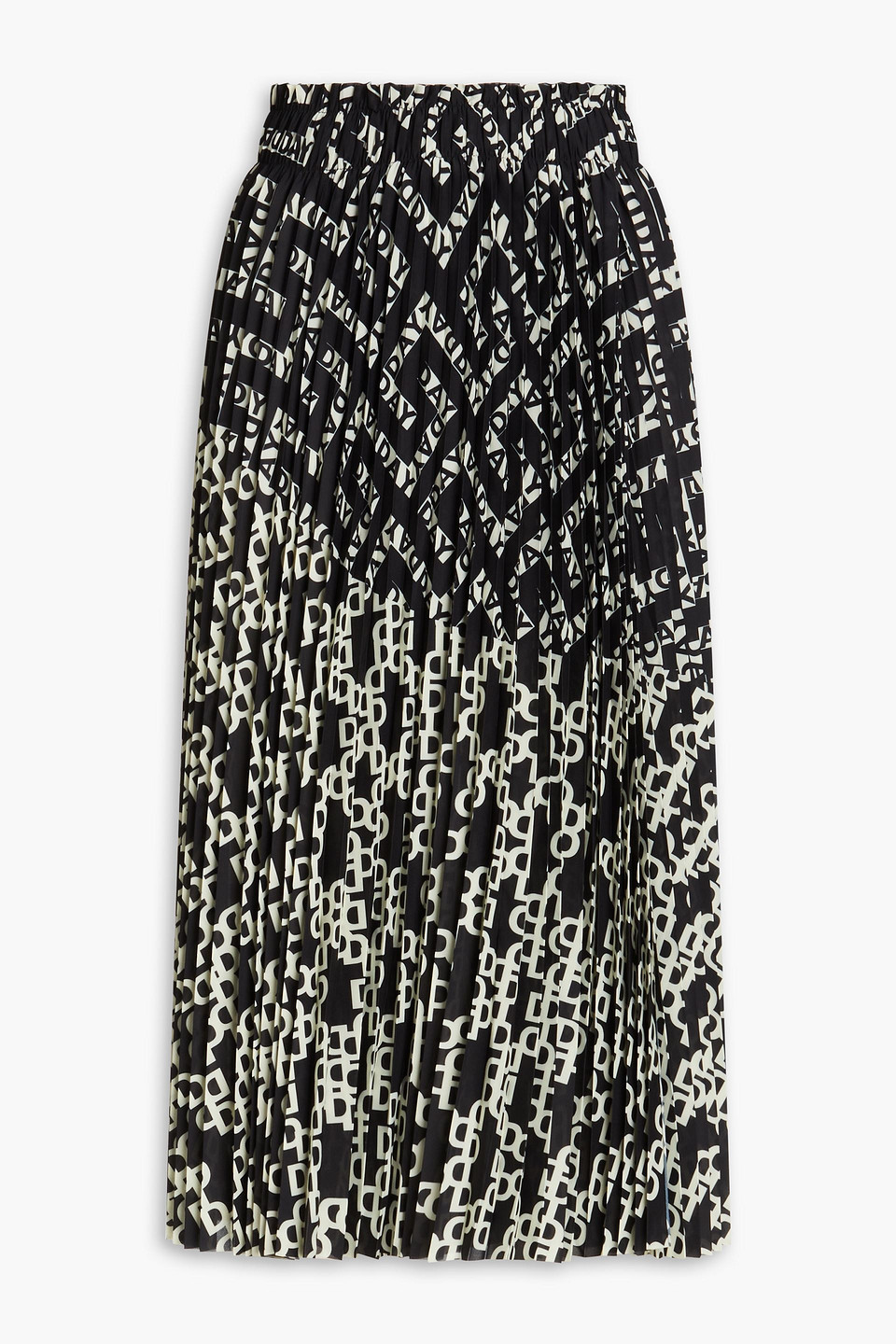 Day Birger Et Mikkelsen - Mia pleated printed crepe de chine midi skirt - Black